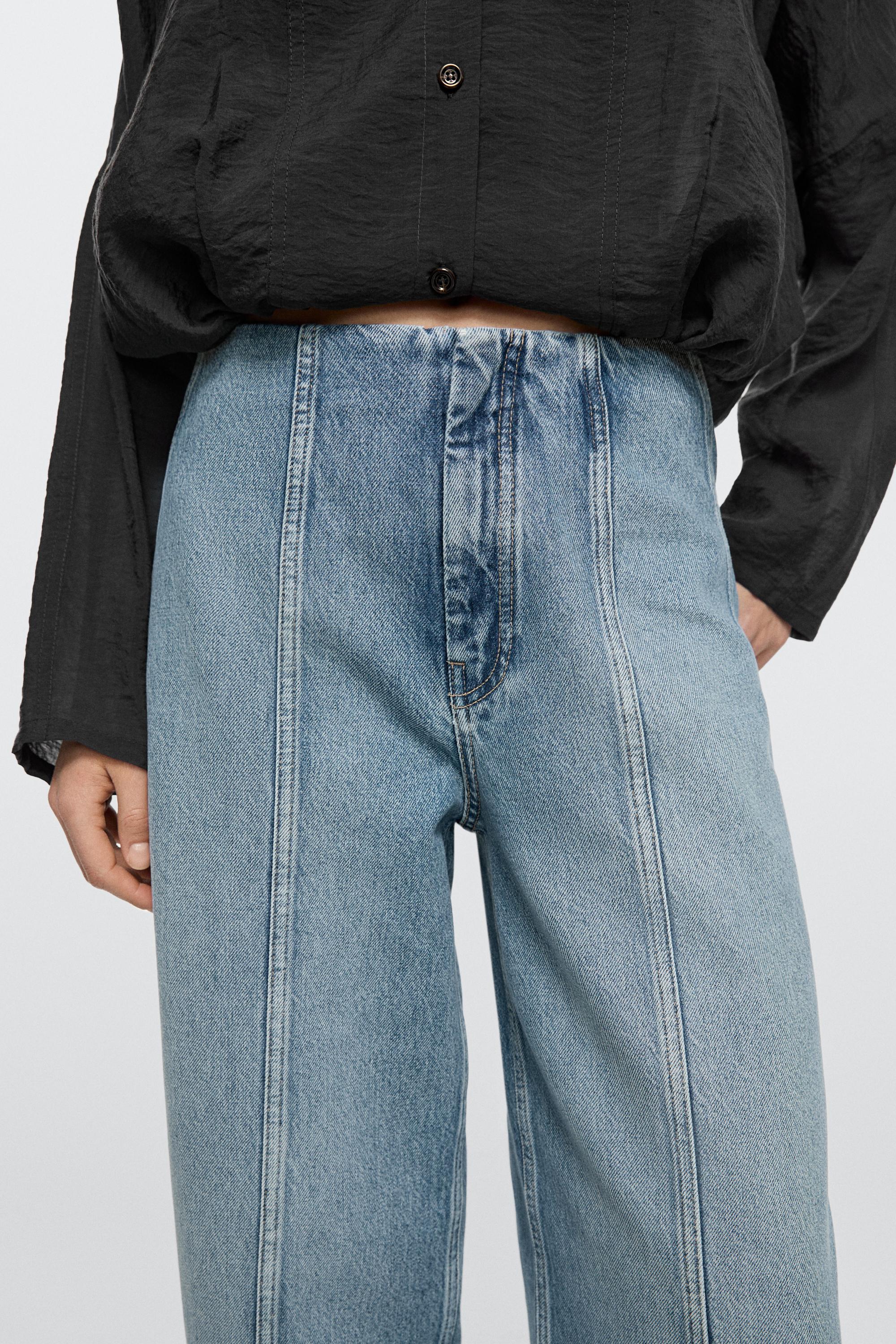 Jean barrel fit coutures apparentes